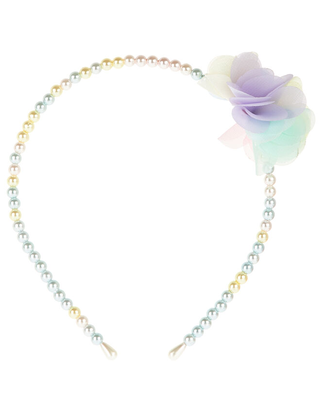 Ombre Pearl Flower Headband , , large