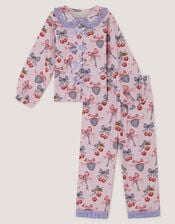 Cherry Bow Long Pyjamas Set, Ivory (IVORY), large