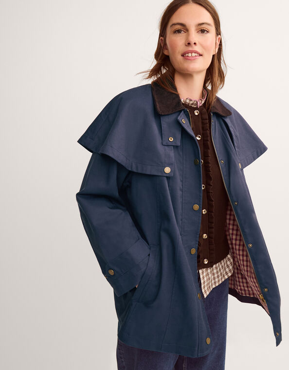 Carly Cape Barn Jacket, Blue (NAVY), large