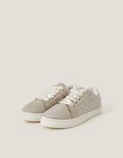 Iridescent Diamante Trainers, Gold (GOLD), large
