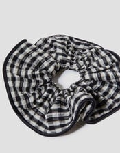 Oversized Gingham Hair Scrunchie, , large