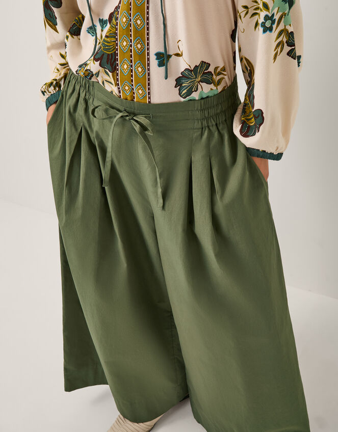 Rachel Wide Leg Pants, Green (KHAKI), large