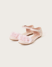 Flower Two-Part Ballerina Flats, Pink (PINK), large