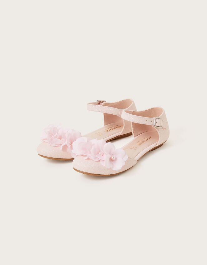 Flower Two-Part Ballerina Flats, Pink (PINK), large