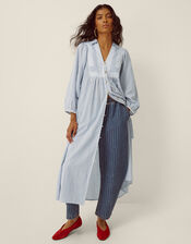 Callie Stripe Midi Shirt Dress, Blue (BLUE), large