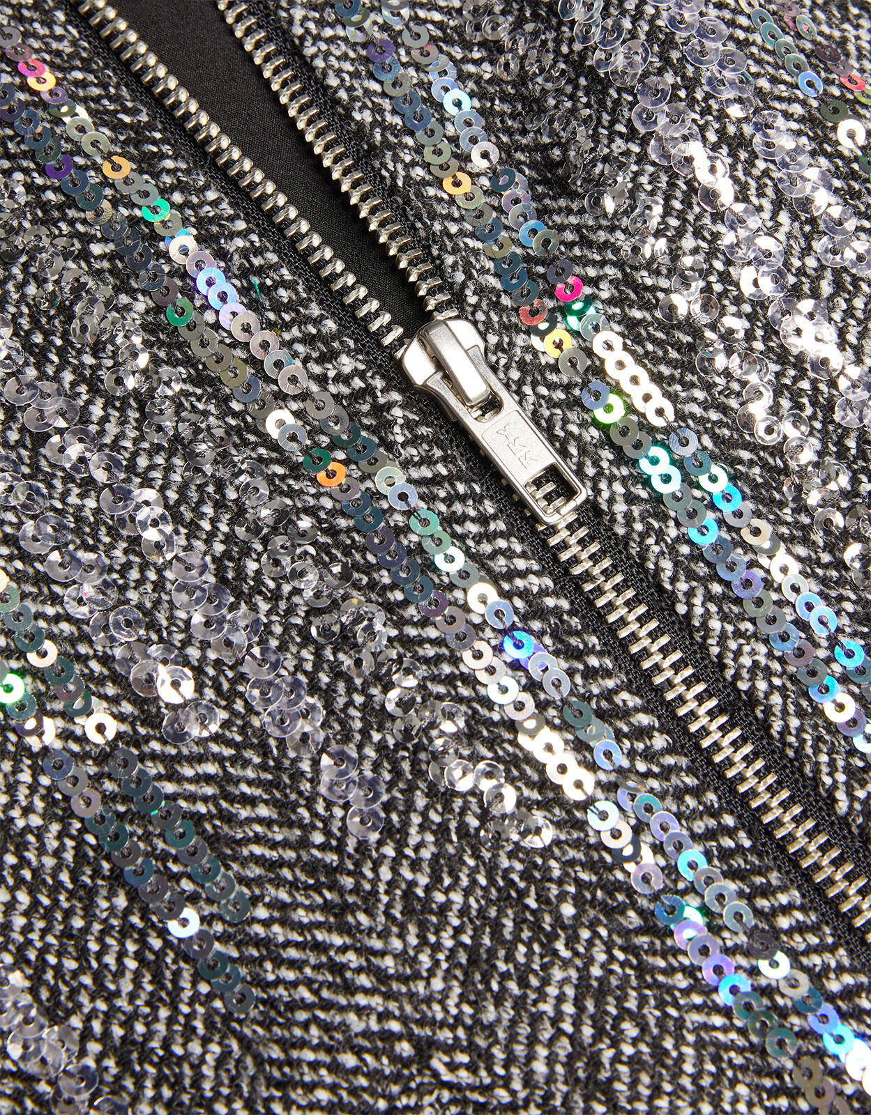 Tweed Jewelled Bomber Jacket Grey