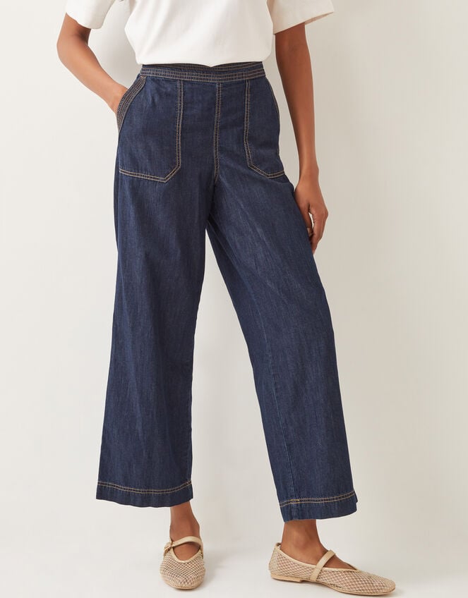 Harper Short Wide Leg Jeans, Blue (INDIGO), large