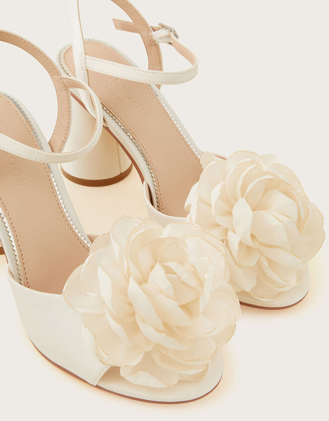 Corsage Bridal Heel Sandals, Ivory (IVORY), large