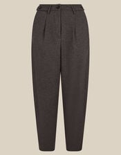 Orla High Waisted Barrel Leg Trousers, Grey (CHARCOAL), large