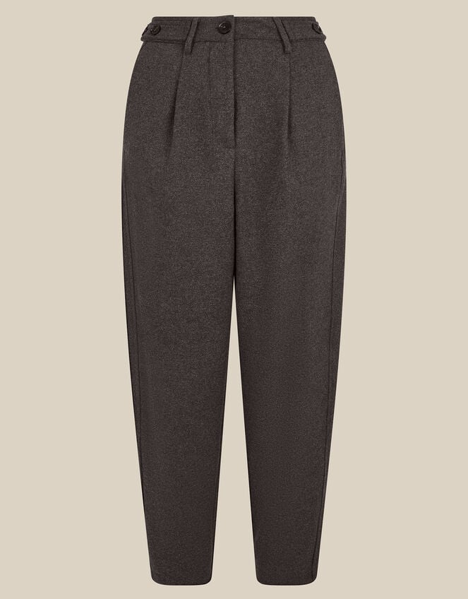 Orla High Waisted Barrel Leg Trousers, Grey (CHARCOAL), large