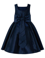Cynthia Duchess Occasion Dress in Recycled Polyester, Blue (NAVY), large