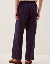 Lucy Regular Straight Leg Linen Pants, Blue (NAVY), large