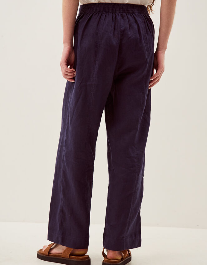 Lucy Regular Straight Leg Linen Pants, Blue (NAVY), large