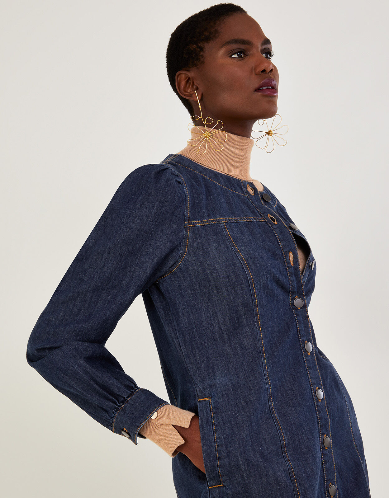 Button through shop jeans