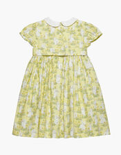 Trotters Bunny Print Dress, Yellow (YELLOW), large