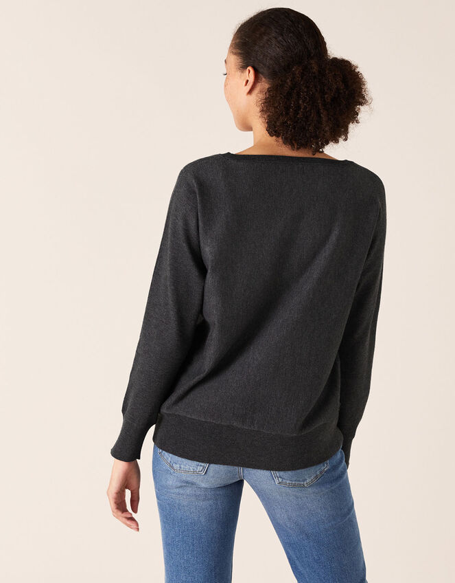 Starburst Heat-Seal Gem Knit Jumper, Grey (CHARCOAL), large