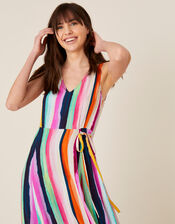 Isla Stripe Maxi Dress in Sustainable Viscose , Pink (PINK), large