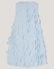 Jazzy Scallop Frill Shift Dress, Blue (BLUE), large
