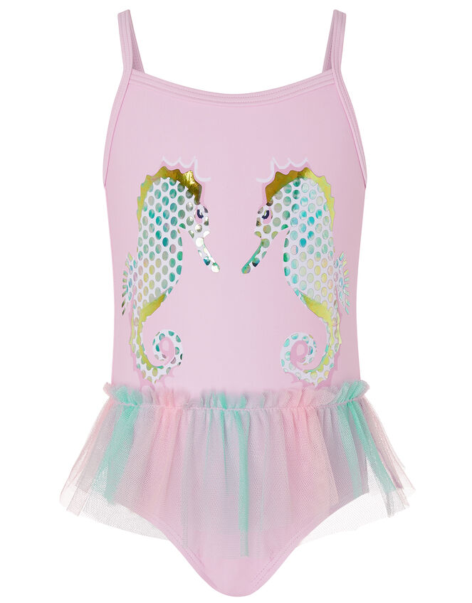 Baby Blaire Seahorse Swimsuit, Pink (PALE PINK), large
