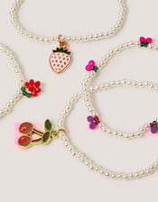 4-Pack Fruit Charm Pearl Bracelet, , large