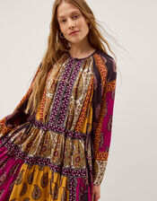 Magdalena Paisley Print Midi Dress, Red (BERRY), large
