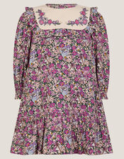 Baby Floral Print Dress, Purple (PURPLE), large