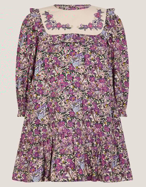Baby Floral Print Dress, Purple (PURPLE), large