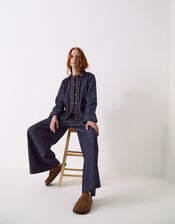 Easy Jayla Wide Leg Denim Trousers, Blue (NAVY), large