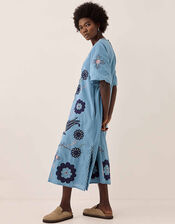East Anyar Applique Placement Embroidery Dress, Teal (TEAL), large