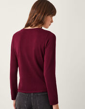 Bonnie Asymmetrical Button Jumper, Red (CHERRY), large