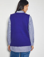 Nora Scoop Neck Knitted Vest, Blue (COBALT), large