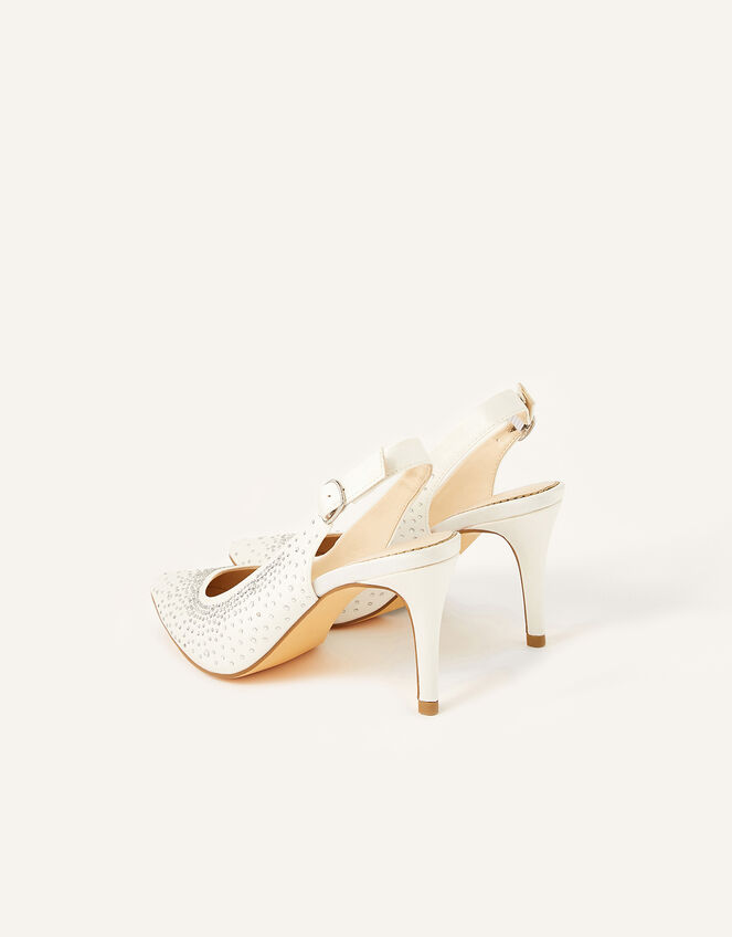 Hellie Diamante Bridal Slingback Courts, Ivory (IVORY), large