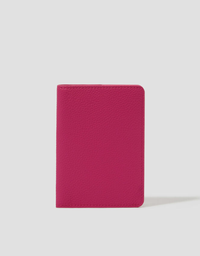 Faux Leather Passport Holder, Pink (PINK), large