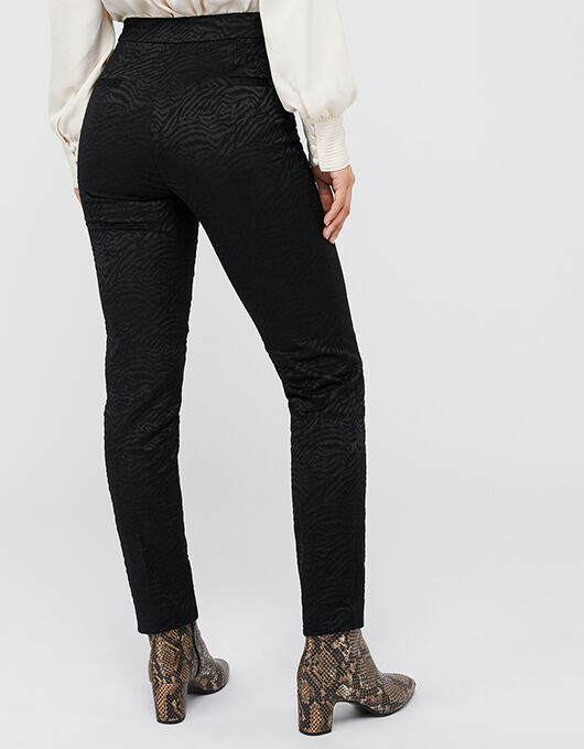 Zeta Zebra Jacquard Trousers Black 