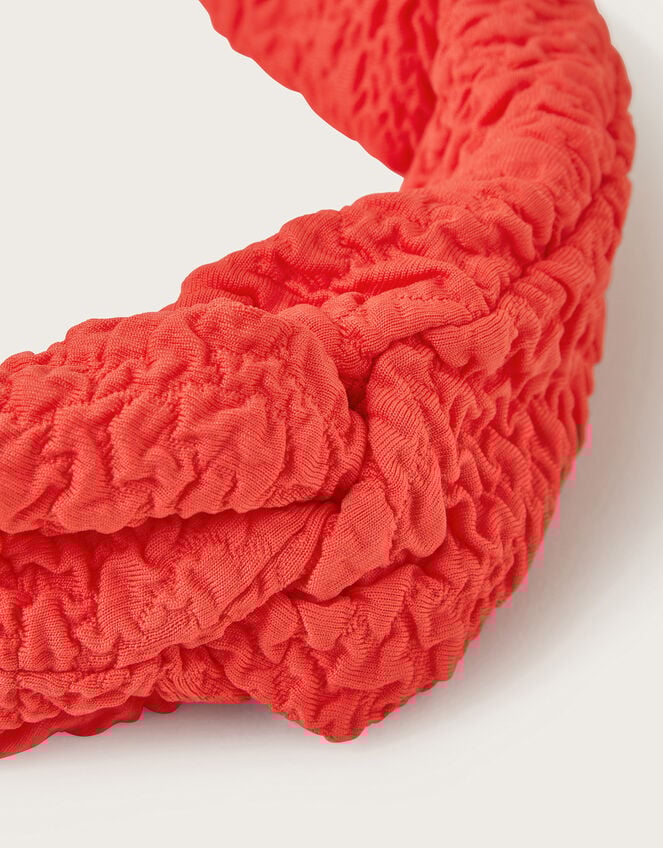 Kyla Crinkle Headband, Orange (CORAL), large