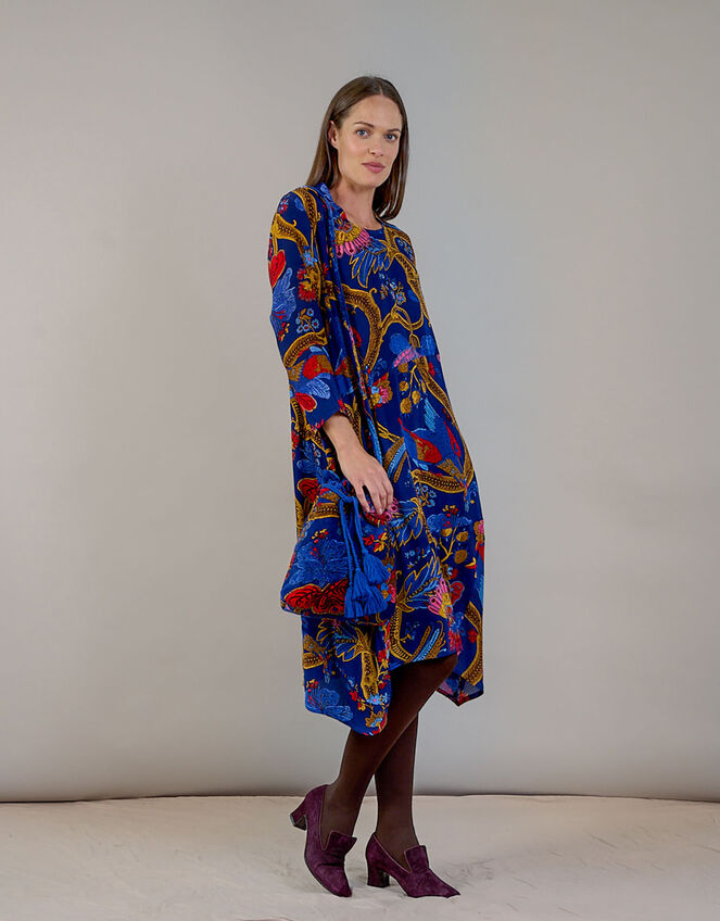 One Hundred Stars Peacock Velvet Tassel Bag, , large