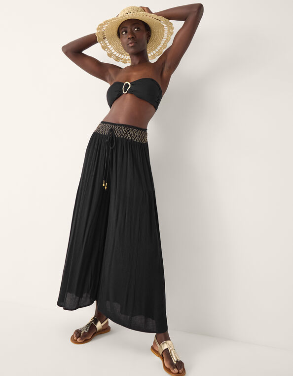 Billie Wide Leg Beach Pants, Black (BLACK), large