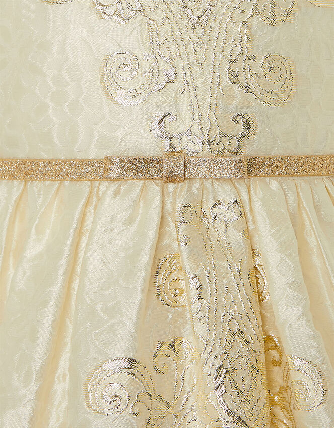 Jacquard High-Low Dress, Gold (GOLD), large
