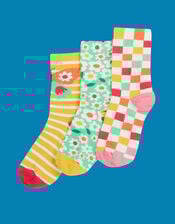 3-Pack Frugi Print Socks, Multi (MULTI), large