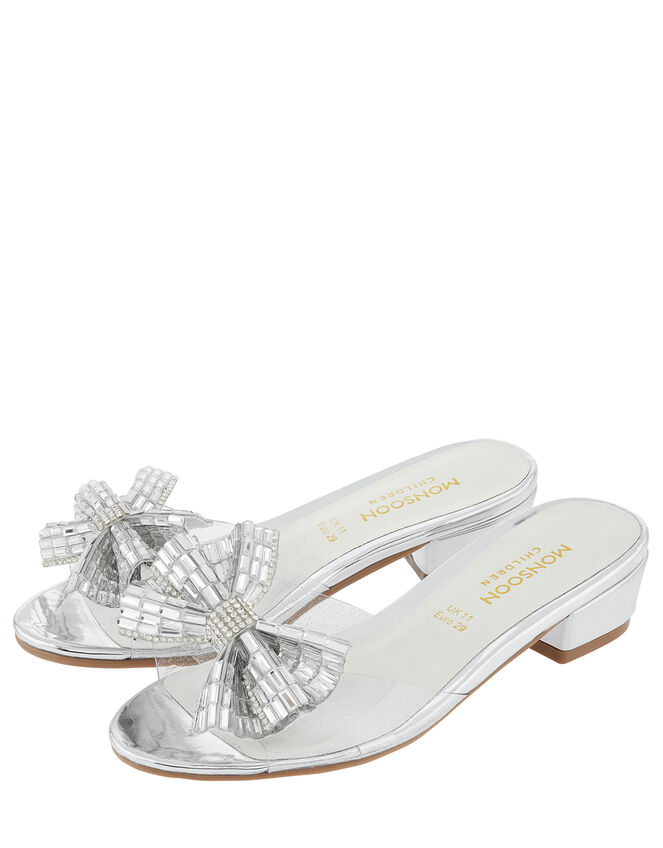 Princess Dazzle Slipper Sandals, Silver (SILVER), large