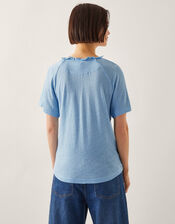 Andy Linen Blend T-Shirt, Blue (BLUE), large