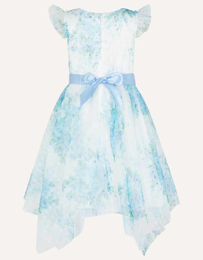 Heidi Floral Print Tulle Dress, Blue (BLUE), large