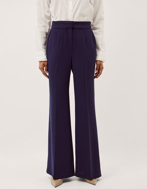 Erin Flared Trousers, Blue (NAVY), large