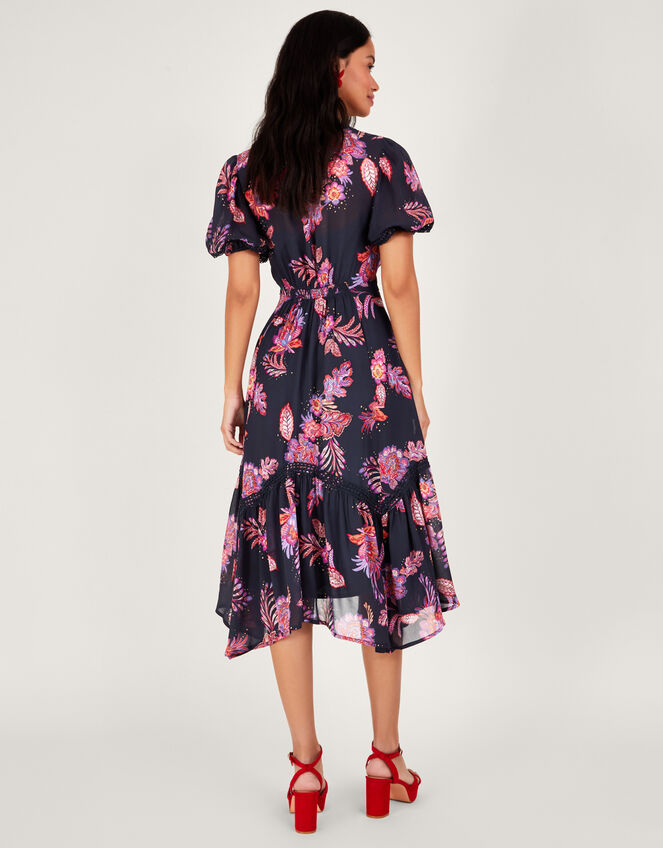 Finn Hanky Hem Dress in Sustainable Viscose, Blue (NAVY), large