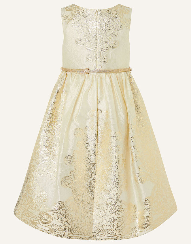 Jacquard High-Low Dress, Gold (GOLD), large