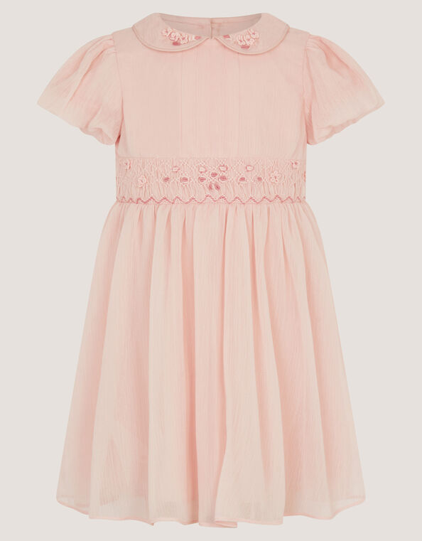 Baby Romee Puff Sleeve Embroidered Party Dress, Pink (PALE PINK), large