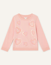 Tulle Heart Detail Sweatshirt, Pink (PINK), large