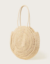 Round Raffia Beach Bag, , large