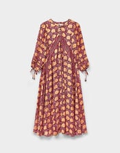 East Zinnia Floral Print Lightweight Dress, Red (BERRY), large