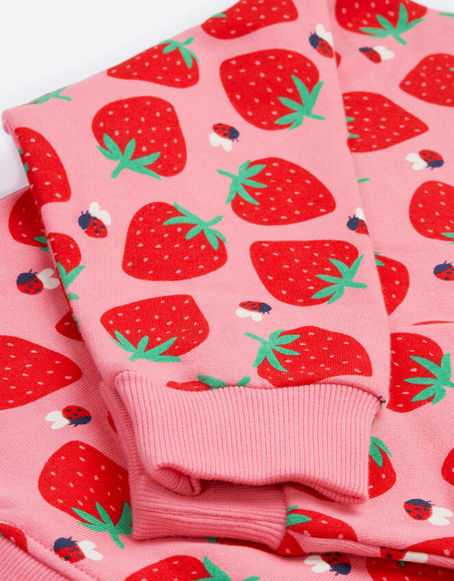 Frugi Superb Strawberry Sweatshirt, Pink (PINK), large
